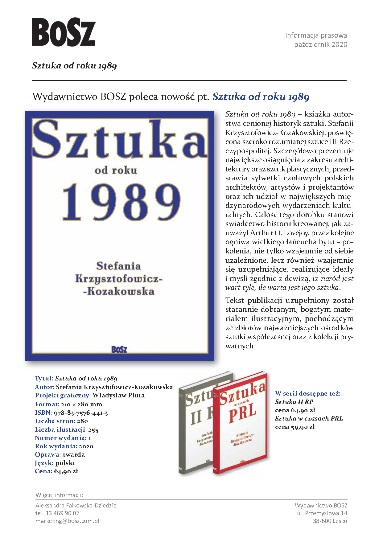 Nowy tytuł oficyny BOSZ: ""Sztuka od roku 1989"